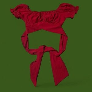 Woman’s small Red Tie-front Crop Top